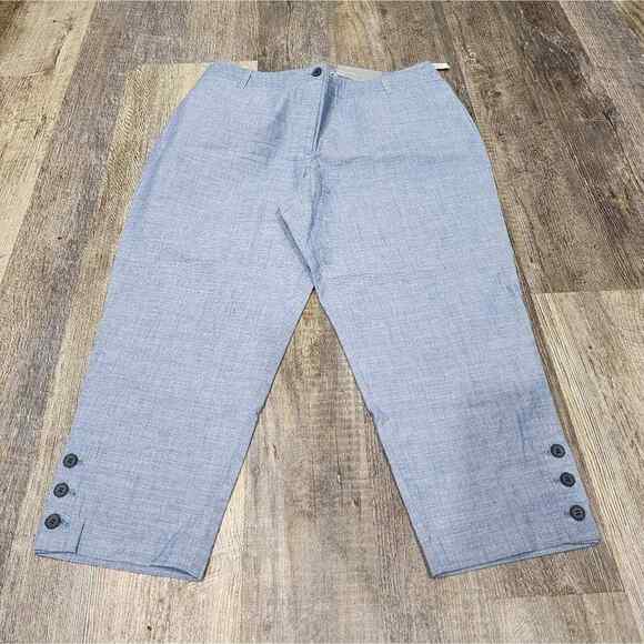 Talbots the‎ perfect crop 3 button Chambray blue plus size 16WP NEW!! - Picture 3 of 11